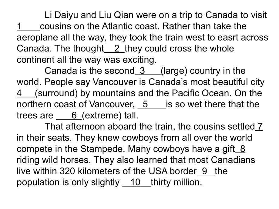 unit5canada语法填空短文改错.ppt_第1页