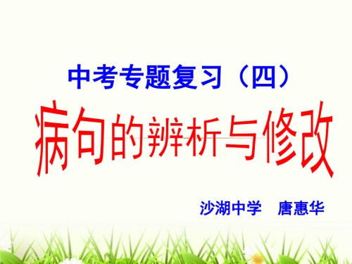 中考专题复习病句辨析与修改.pptx