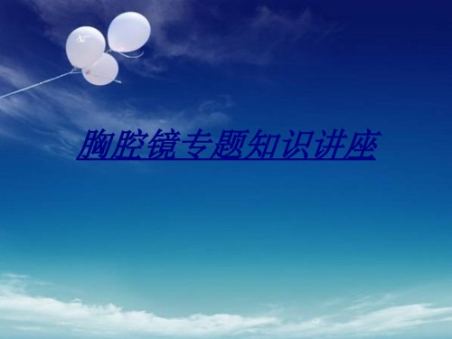 胸腔镜专题知识.ppt