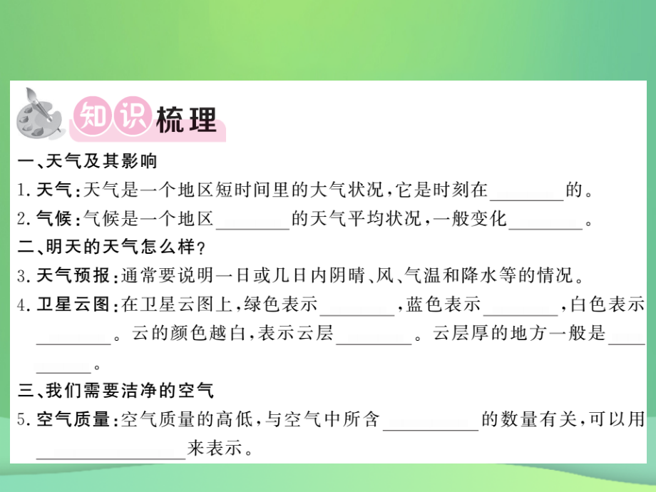 七年级地理上册第3章第一节多变的天气习题.ppt_第2页