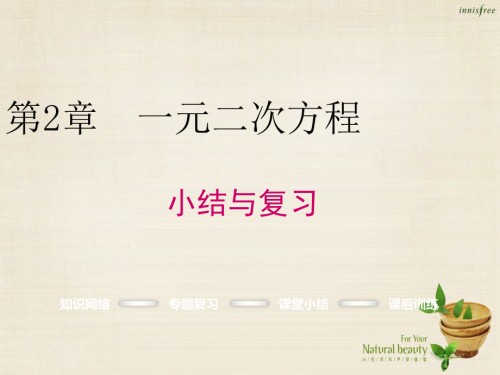 九年级数学上册第2章一元二次方程小结与复习课件湘教版.ppt