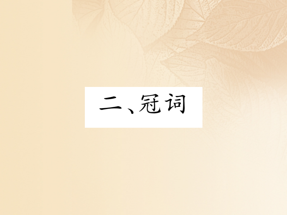 浙江专版中考英语特训总复习第二部分语法专题突破篇第23课时名词和冠词二冠词.ppt_第1页