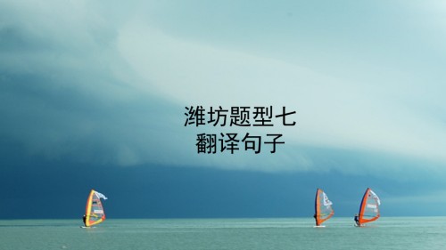 潍坊地区中考英语总复习题型突破题型七翻译句子.ppt