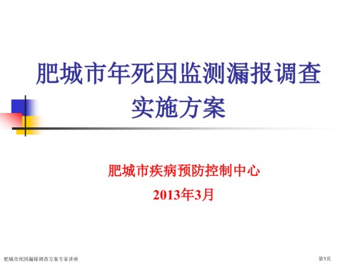 肥城市死因漏报调查方案.pptx