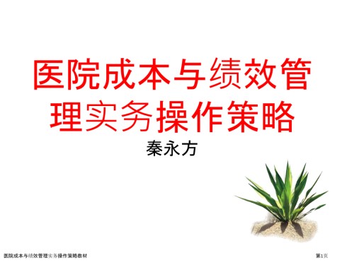医院成本与绩效管理实务操作策略教材.pptx