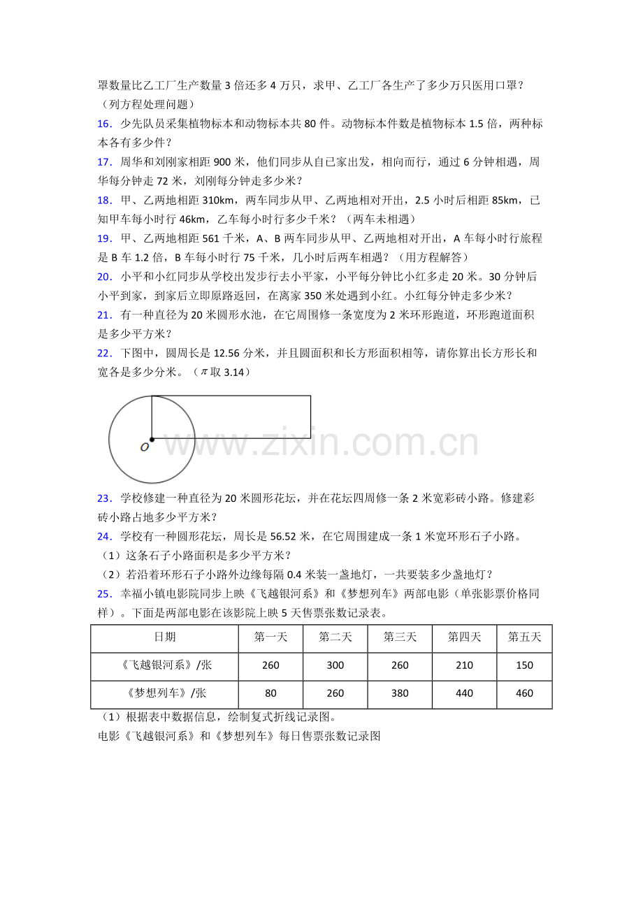 2025年人教版四4年级下册数学期末解答复习题含解析.doc_第2页
