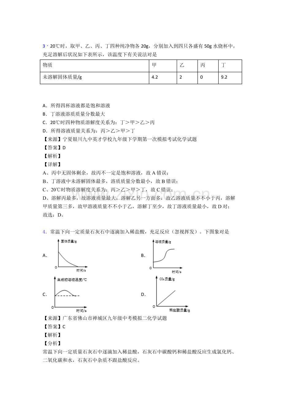 中考化学易错题化学溶液的浓度练习题附答案解析.doc_第2页