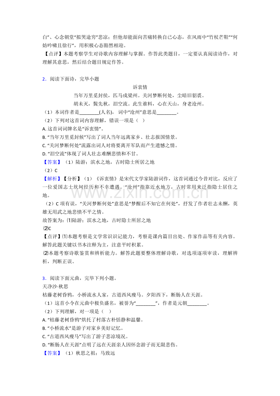 2025年中考语文诗歌鉴赏+文言文阅读技巧小结及练习题.doc_第2页