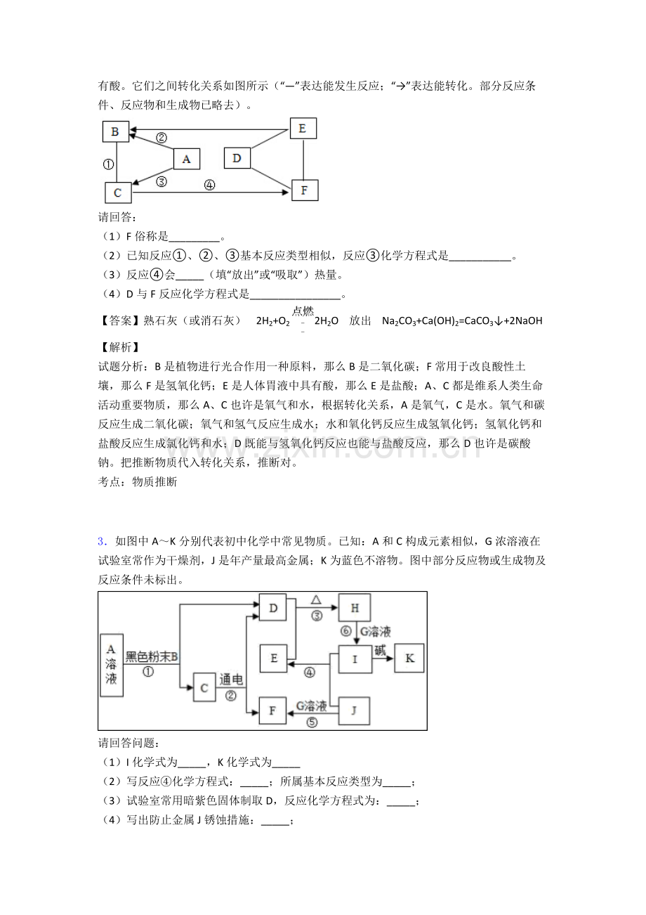 2025年九年级培优易错难题化学推断题辅导专题训练及详细答案.doc_第2页