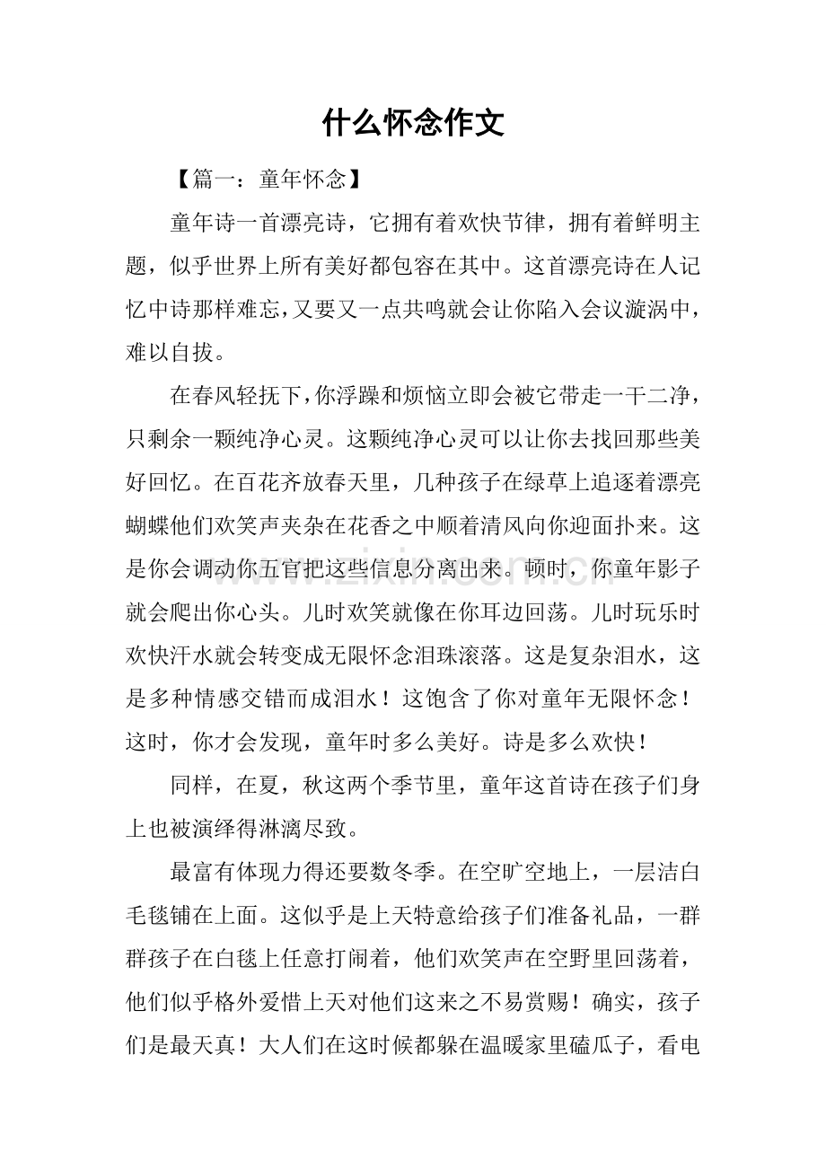 2025年什么的怀念作文.docx_第1页