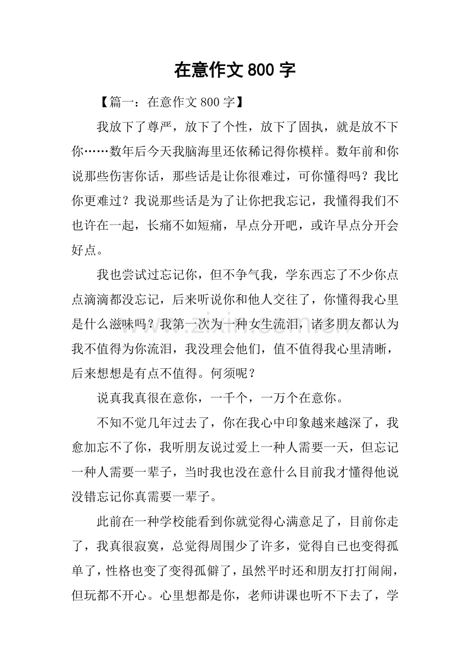 在乎作文800字.docx_第1页