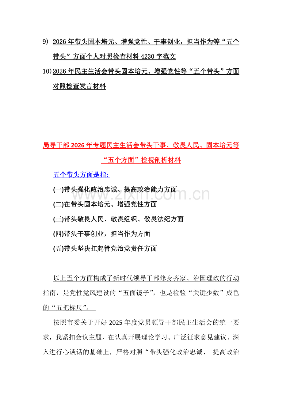 多篇范文：“五个带头”方面2026年紧扣在带头干事创业、担当作为、增强党性等对照检查材料【供参考】.docx_第2页