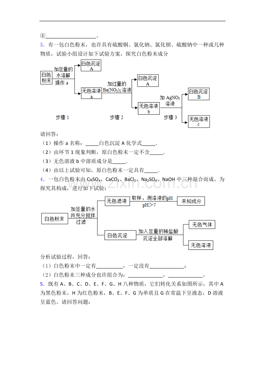 2025年深圳石岩街道宁远实验学校中考化学推断题试卷及答案.doc_第2页