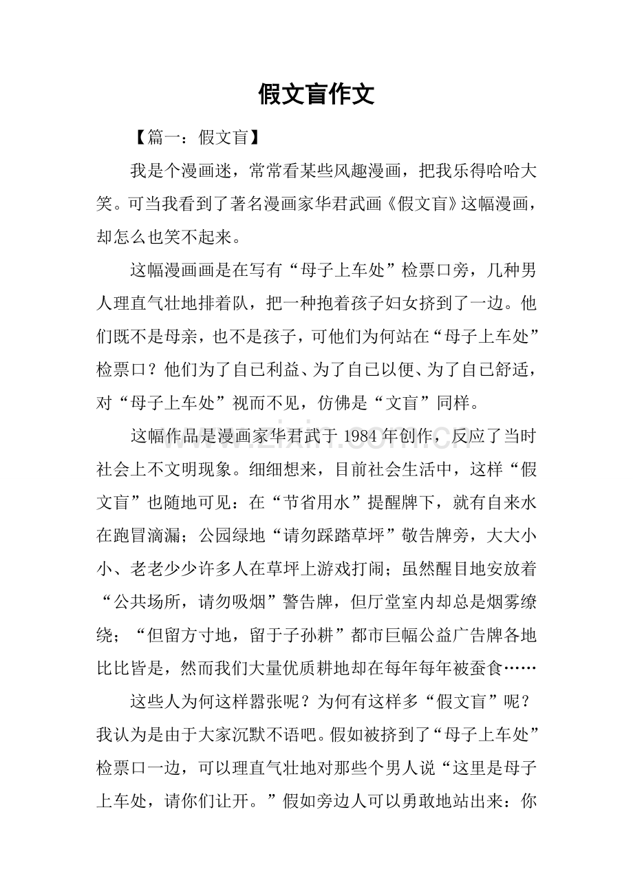 假文盲作文3.docx_第1页