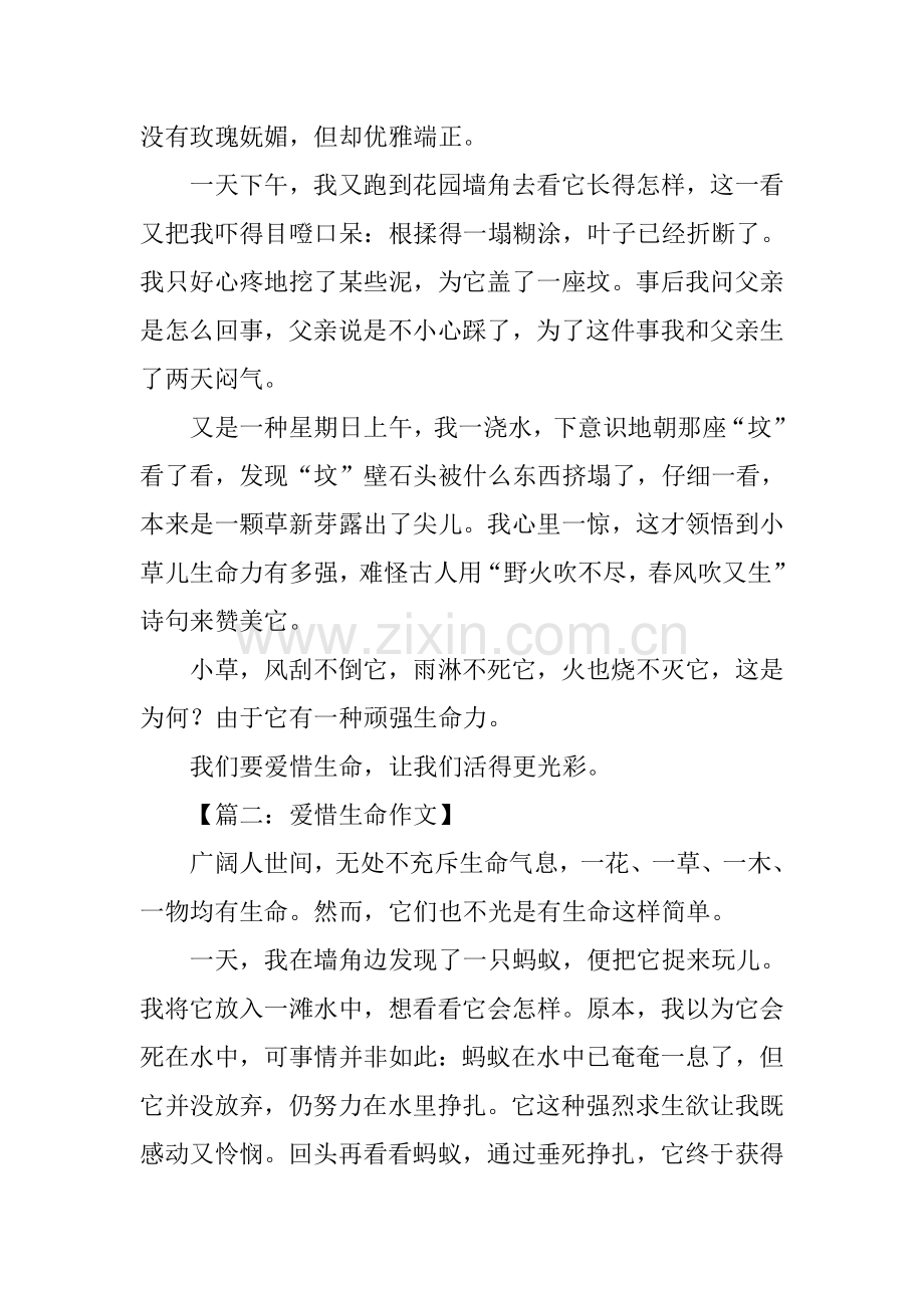 2025年关于珍惜生命的作文1.docx_第2页