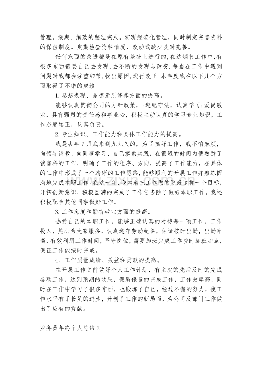 业务员年终个人总结5篇.docx_第2页