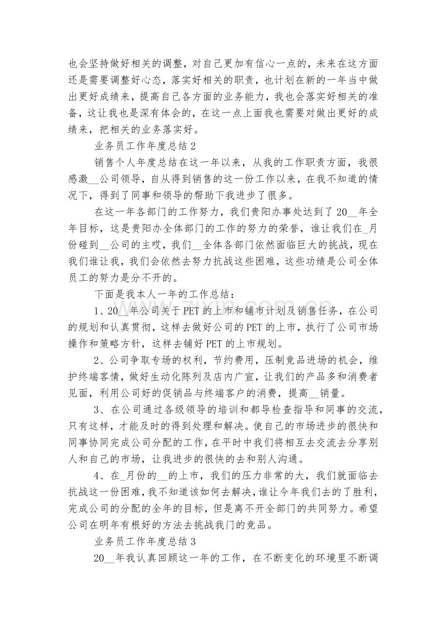 业务员工作年度总结7篇.docx_第2页