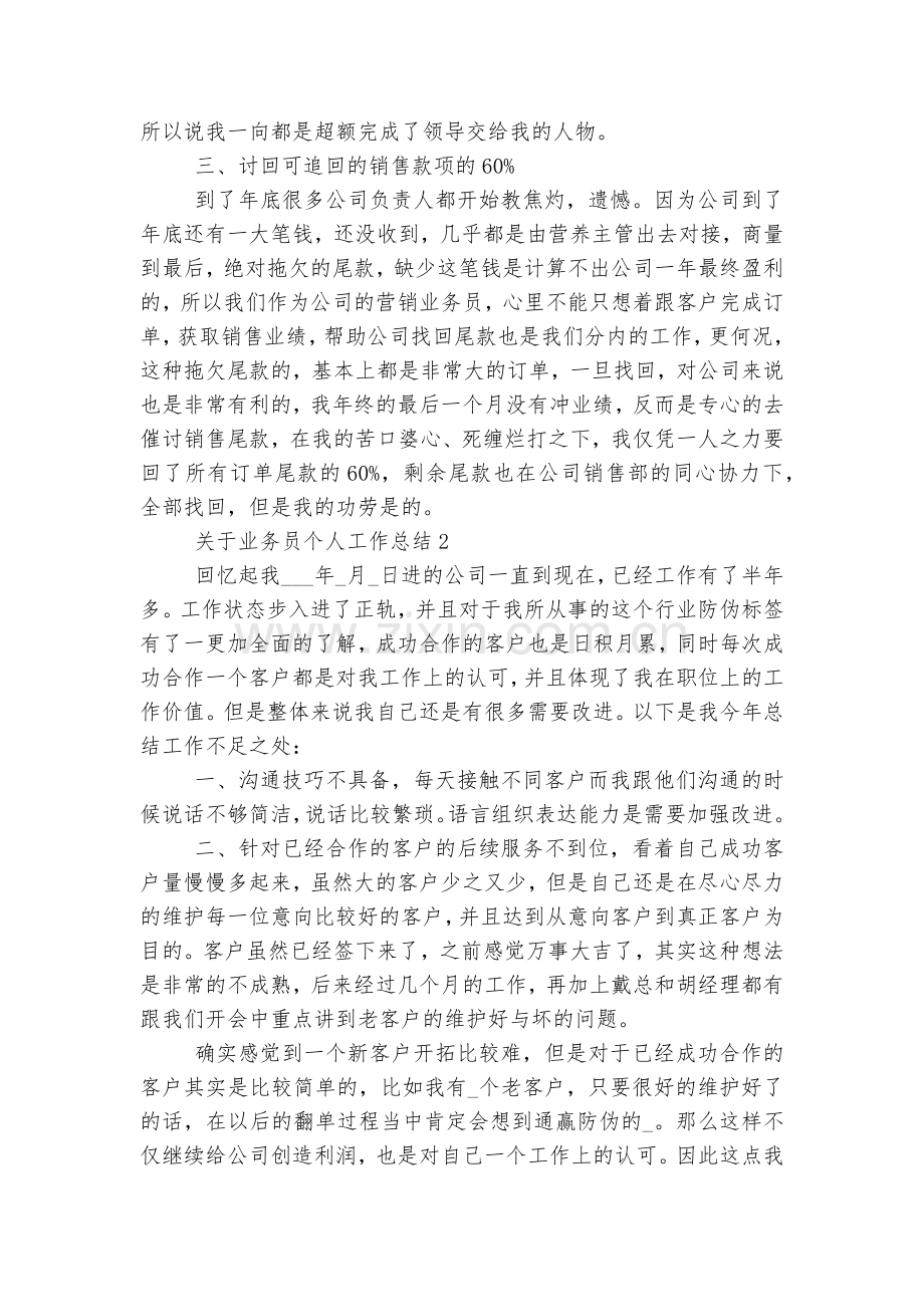 关于业务员个人工作总结7篇.docx_第2页