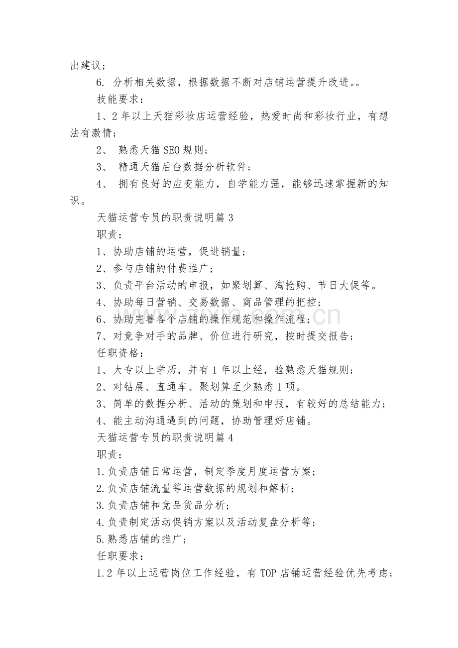 天猫运营专员的职责说明大全10篇.docx_第2页
