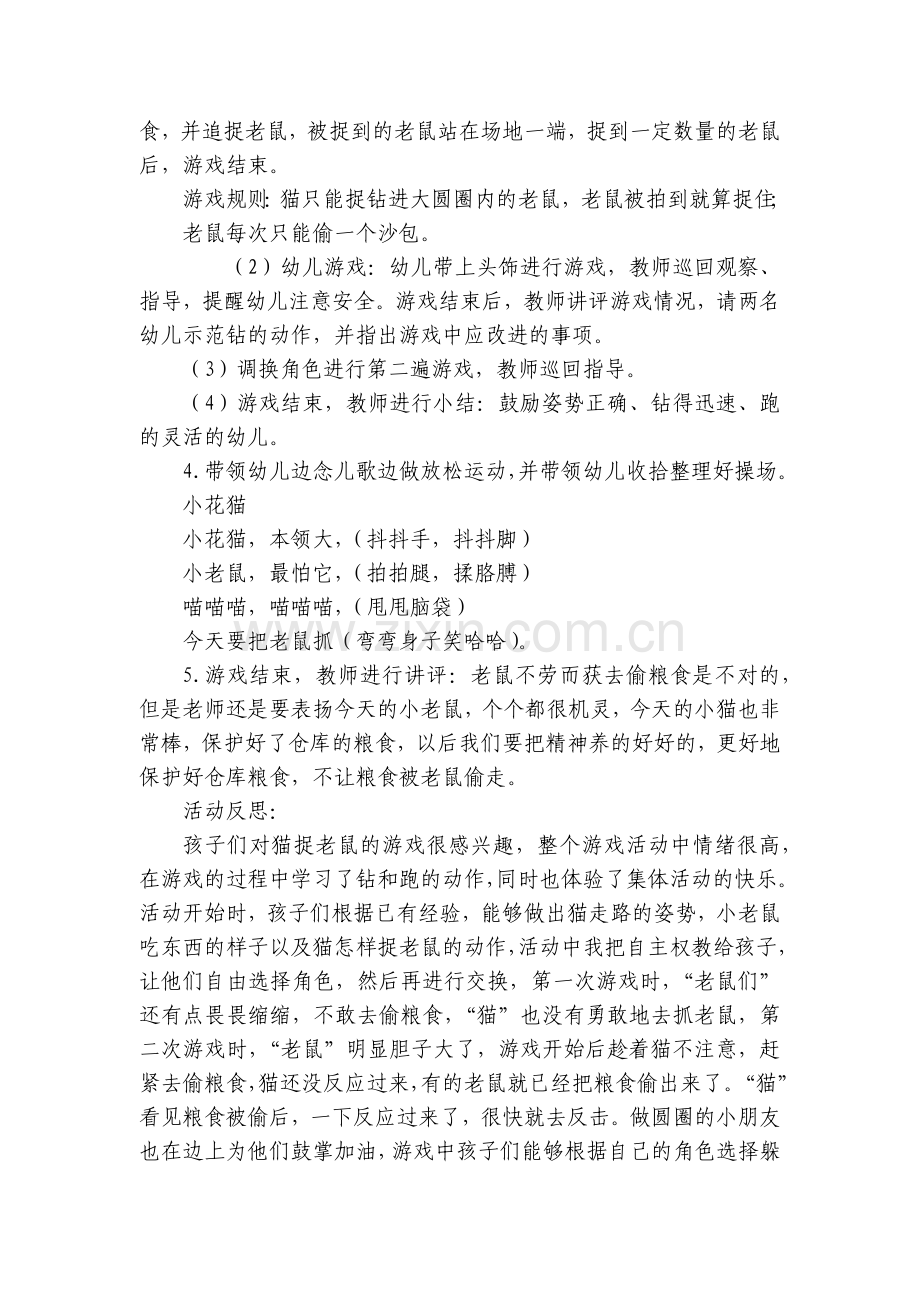 中班体育游戏《猫捉老鼠》优质公开课获奖教案教学设计(附反思).docx_第2页