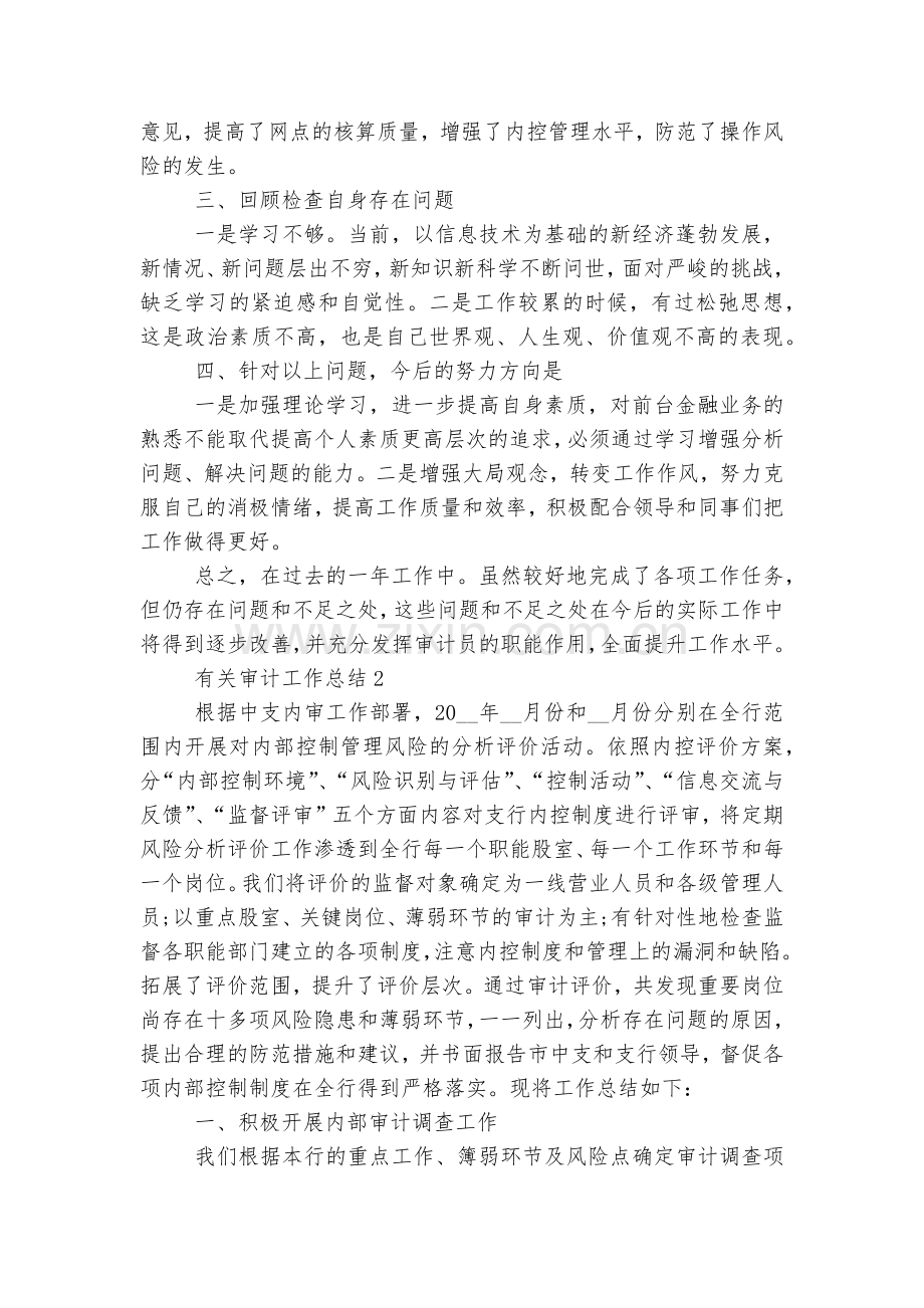 有关审计工作总结.docx_第2页