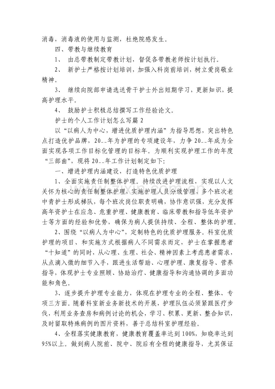 护士的个人工作计划怎么写(5篇).docx_第2页