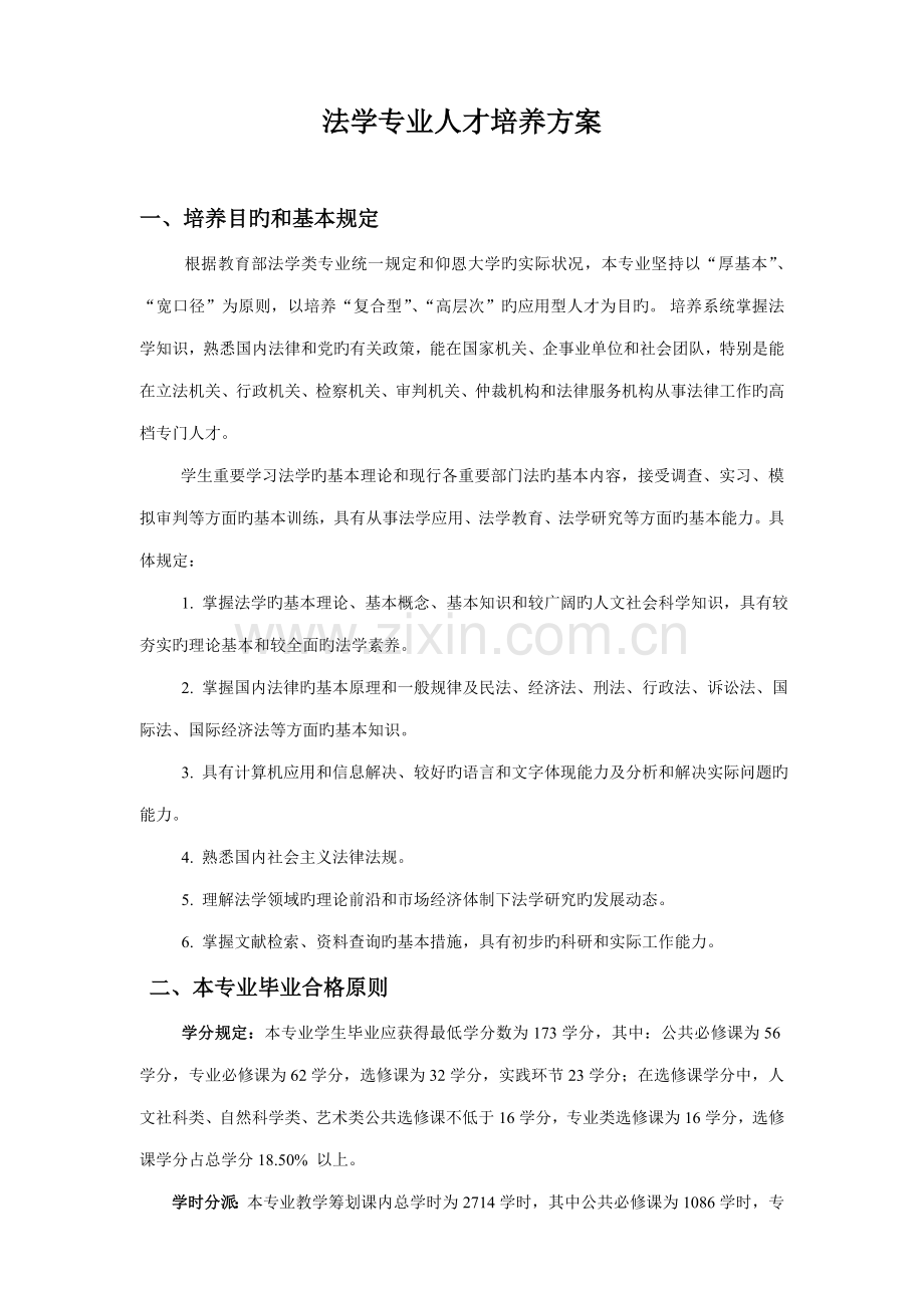 法学专业人才培养方案.docx_第1页