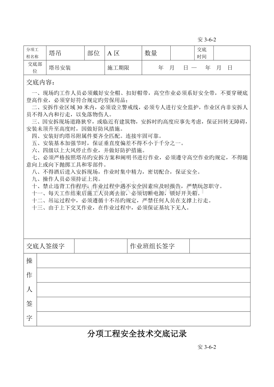 分项关键工程安全重点技术交底记录.docx_第2页