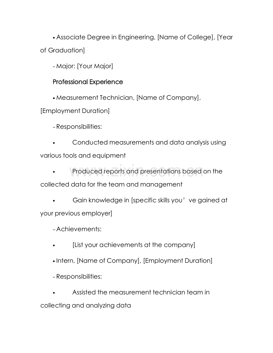测量员英文简历.docx_第2页
