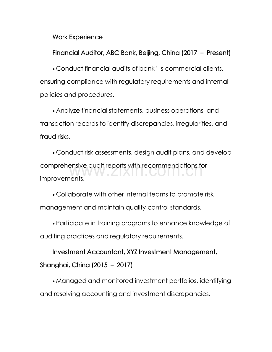 财务审核员英文简历.docx_第2页