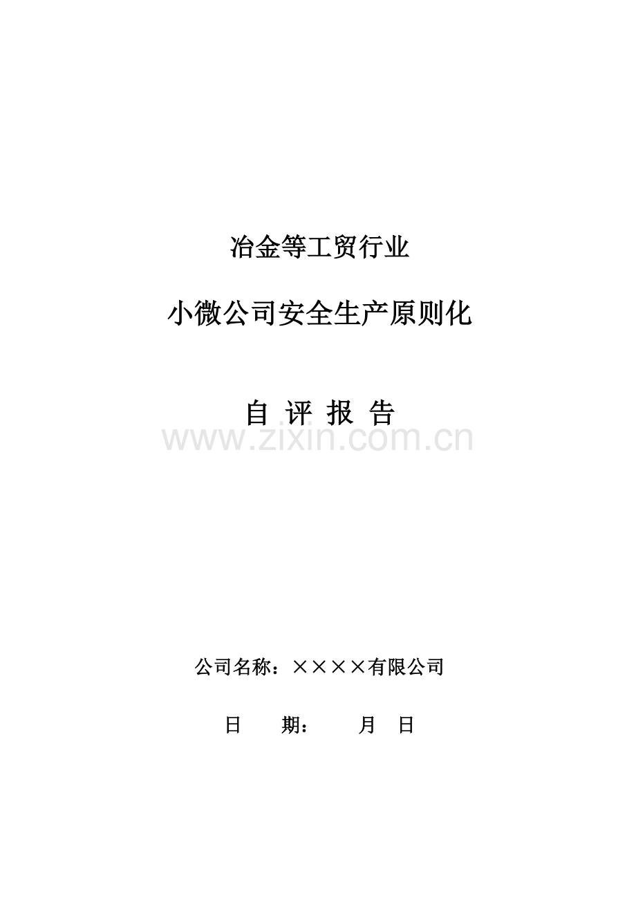 安全生产标准化自评报告小微企业.docx_第1页