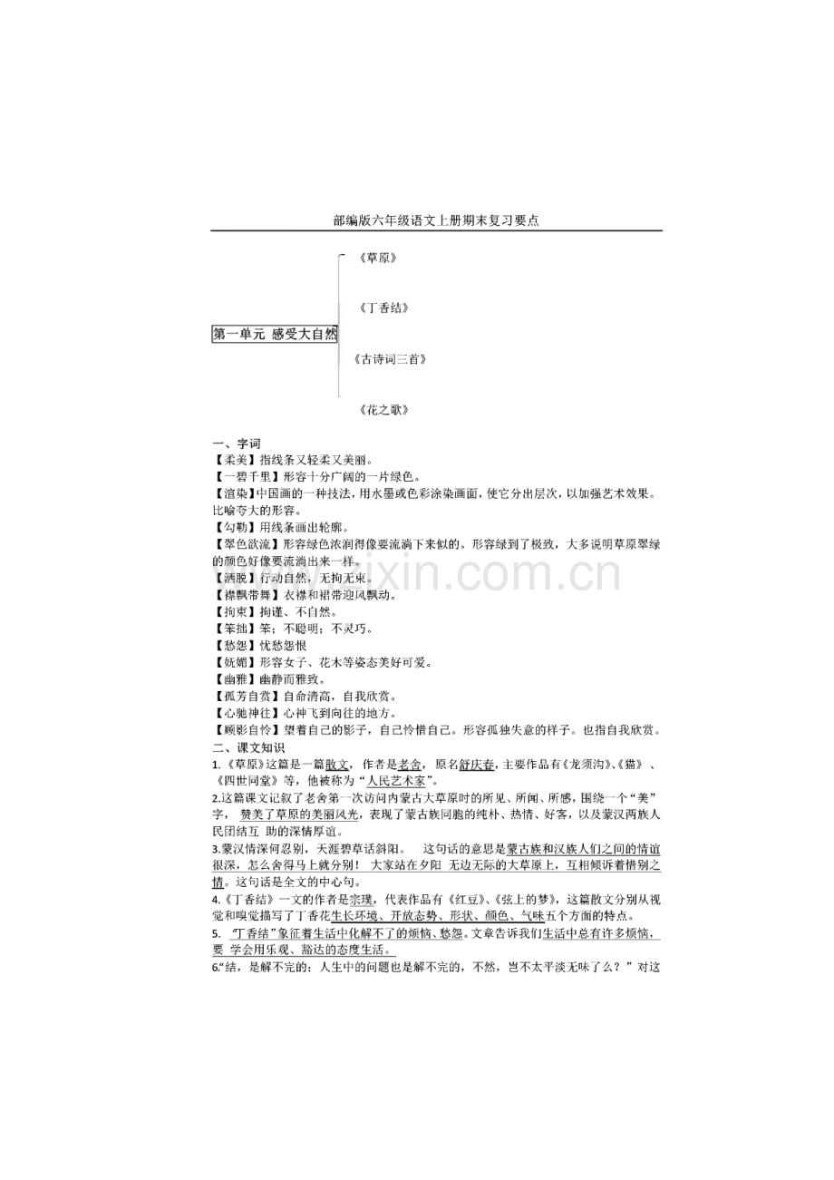 部编版六年级语文上册复习知识点汇总.pdf_第1页