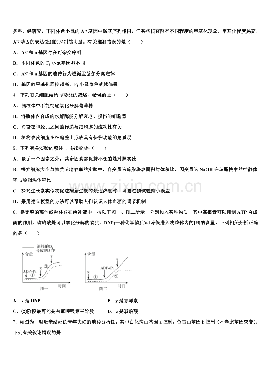 上海市宝山区宝山中学2026届高考考前冲刺必刷卷（五）全国I卷生物试题含解析.doc_第2页
