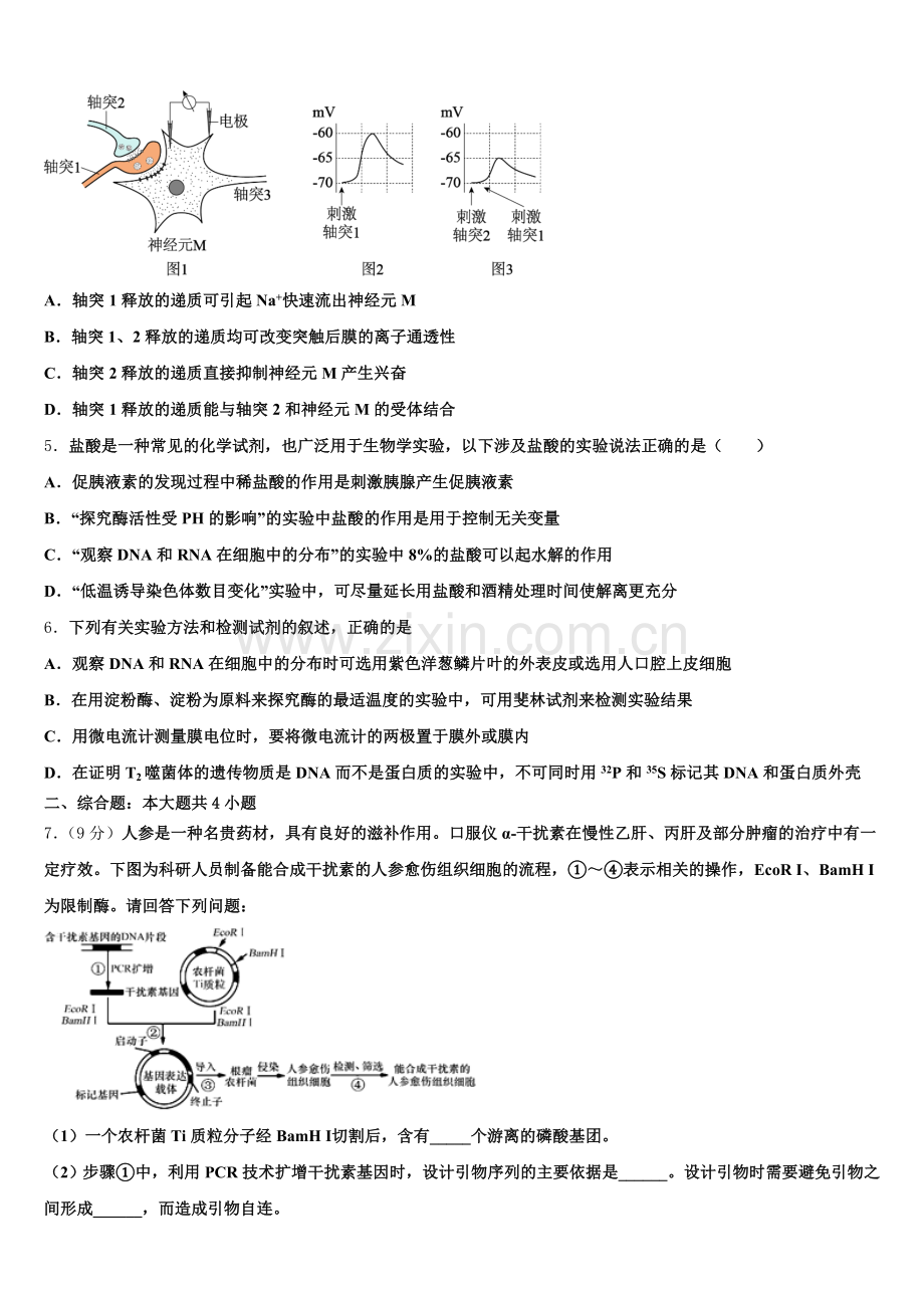辽宁省沈阳市交联体2026届高三阶段性检测试题含解析.doc_第2页