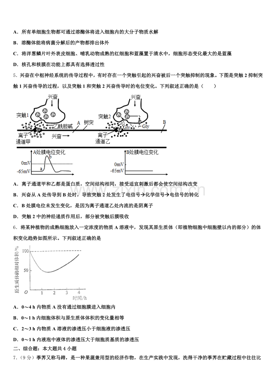 2025-2026学年北京市海淀区第二十中学高三下学期第5次月考生物试题含解析.doc_第2页