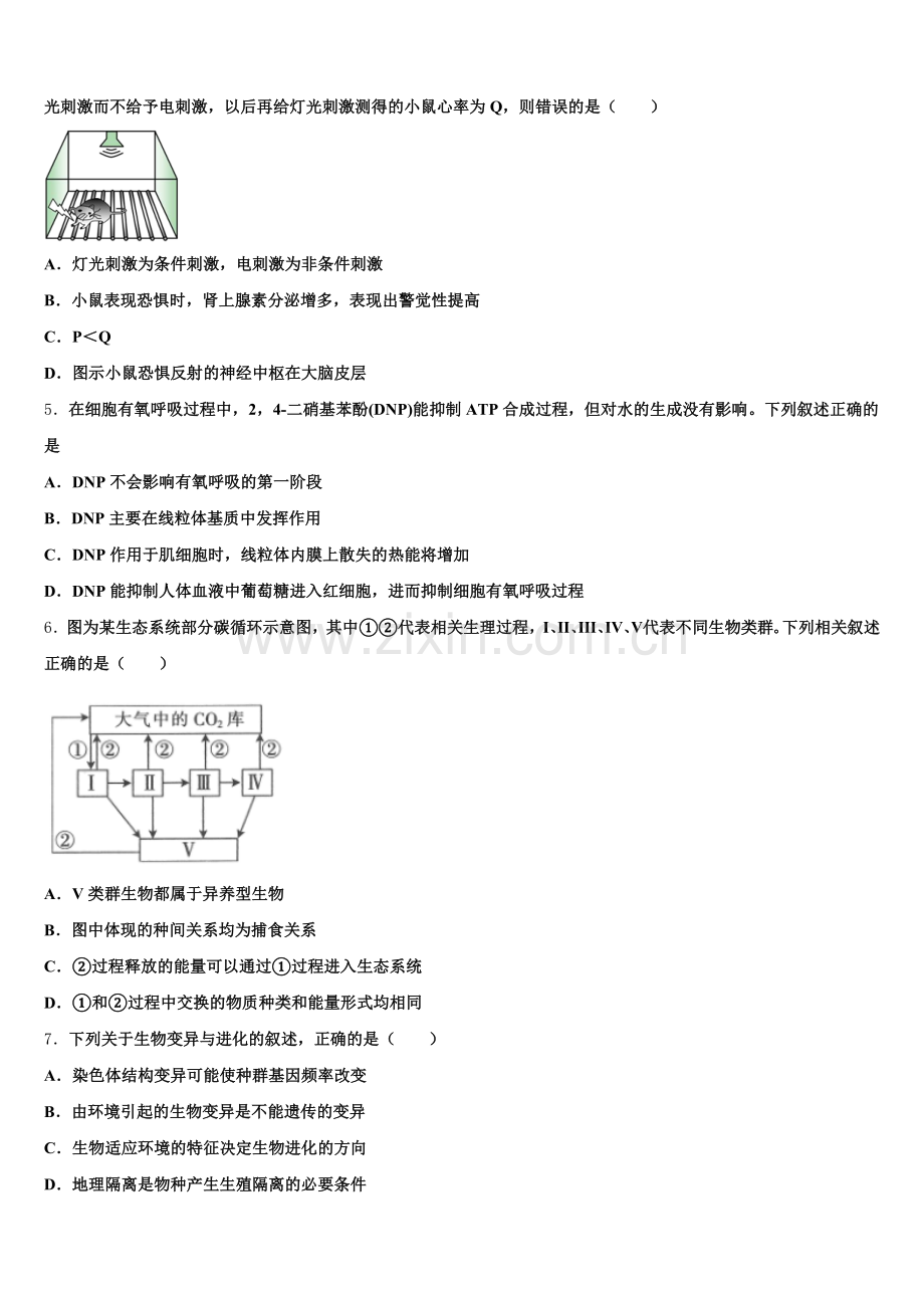 新疆维吾尔自治区吐鲁番市高昌区第二中学2026年高三下学期4月调研考试生物试题试卷含解析.doc_第2页