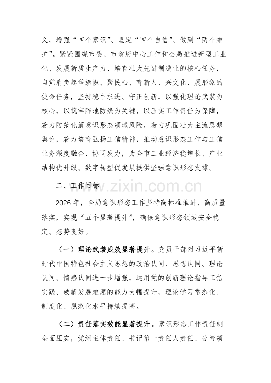 2026年市工业和信息化局意识形态工作计划范文.docx_第2页