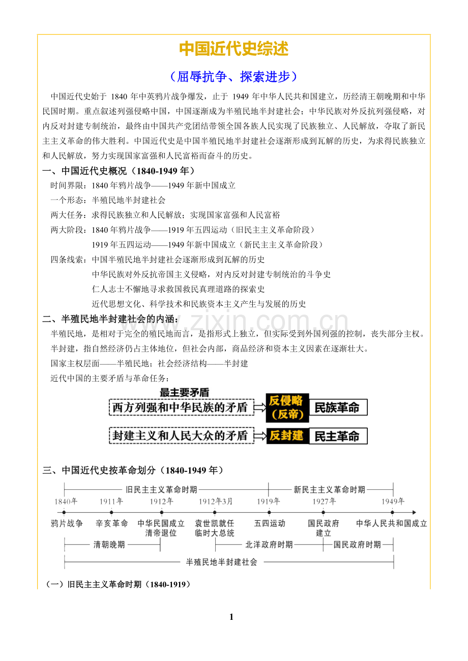 2026学年中考历史一轮复习——侵略与反抗 （含答案）.docx_第1页