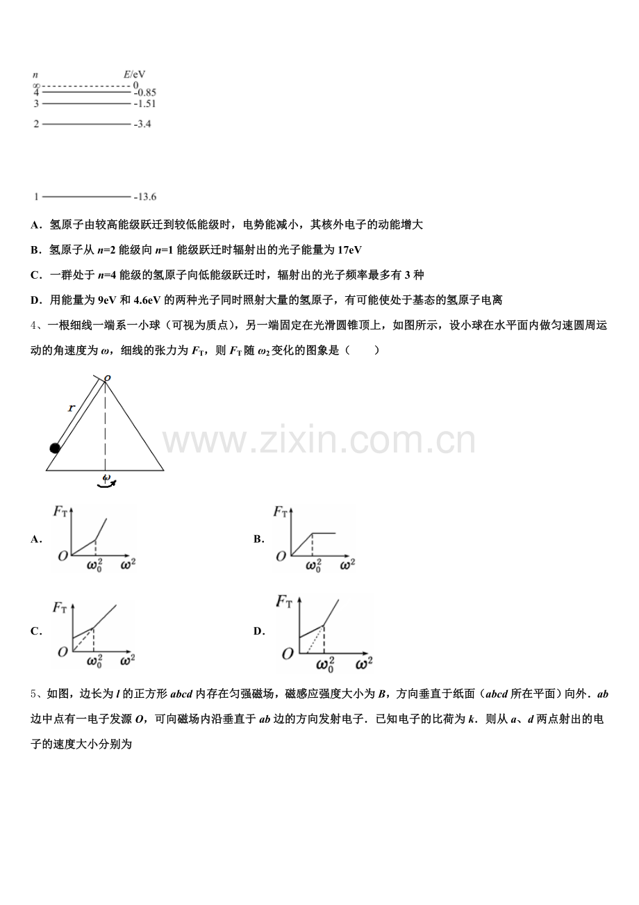 2026届安徽省合肥市庐江第三中学第二学期高三第三次模拟考试物理试题含解析.doc_第2页