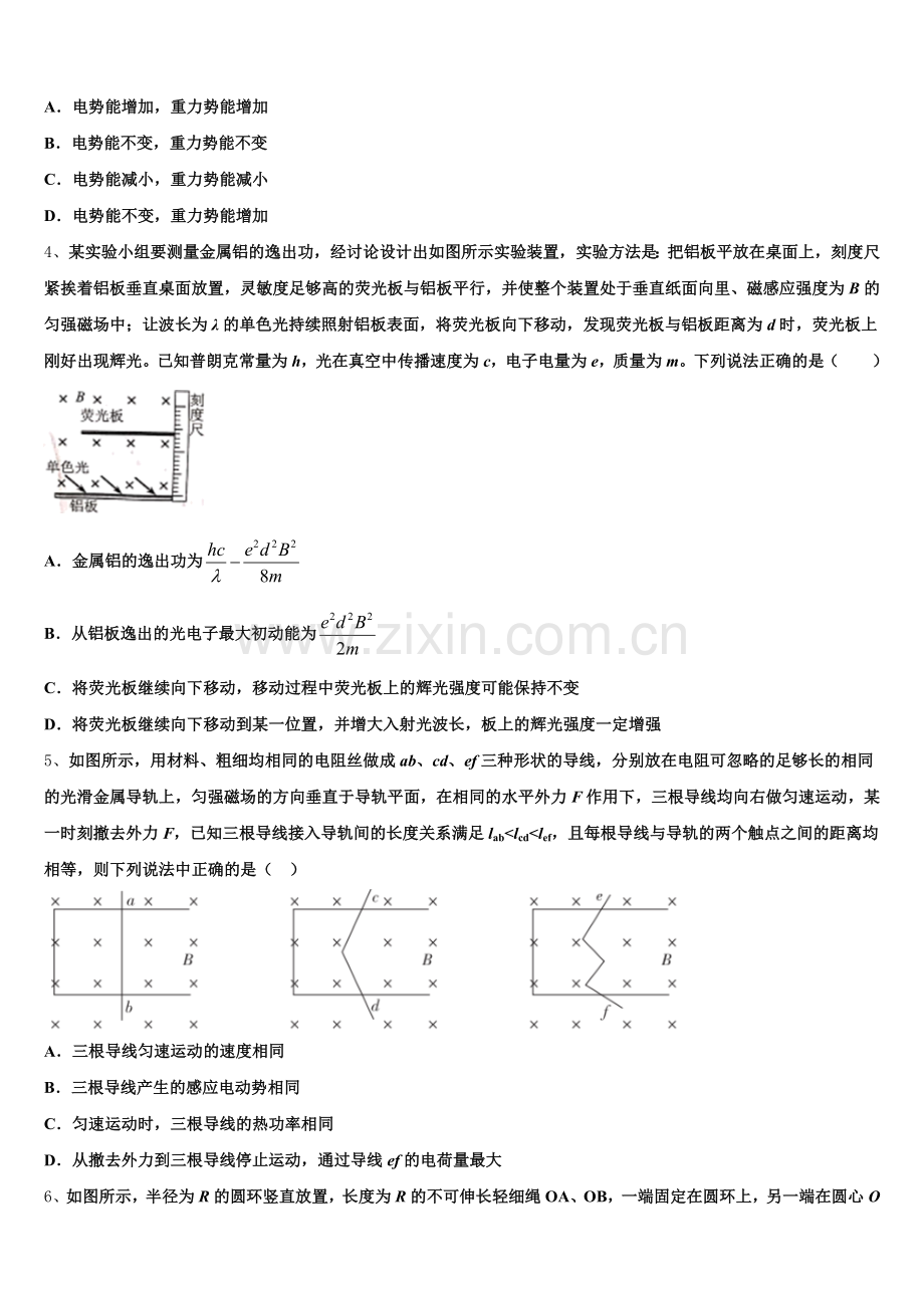 四川省广安友谊中学2026年高三年级第二学期物理试题期末练习含解析.doc_第2页