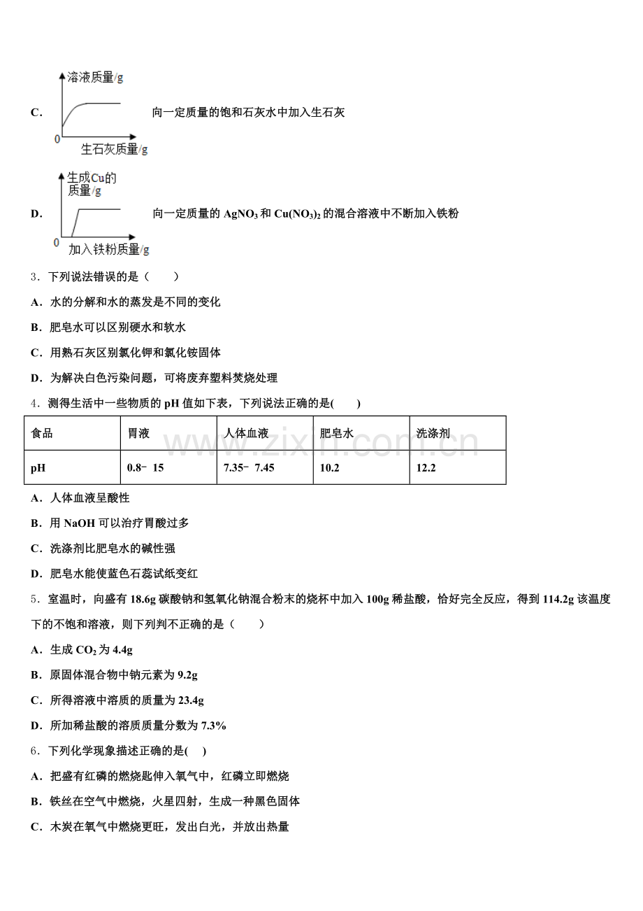 2025-2026学年山东省聊城市东方中学初三下学期4月四校联考化学试题含解析.doc_第2页