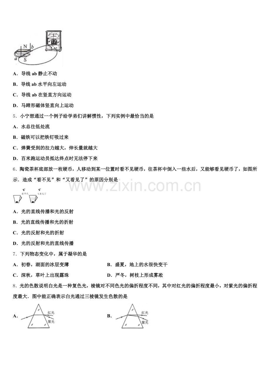 2026届江苏省泰州市泰兴市洋思中学中考物理试题复习专号题型解析冲击训练含解析.doc_第2页