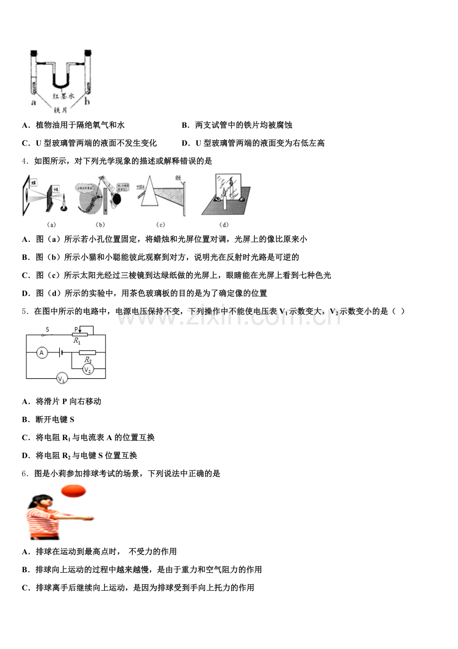 2026年江苏省盐城市大丰区第一共同体初三5月教学质量检查物理试题含解析.doc_第2页