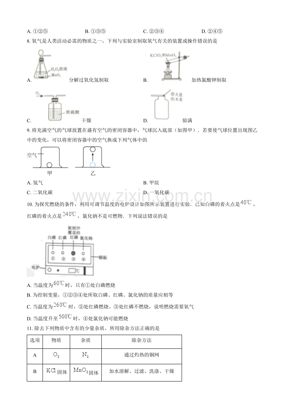 2024年四川省乐山市中考化学真题（含答案）.docx_第2页