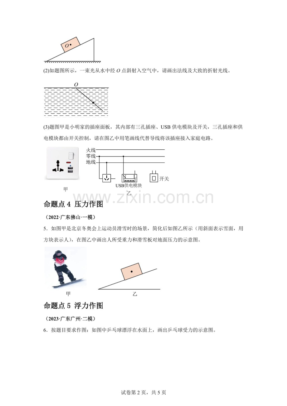 中考物理（广东版）真题汇编——受力分析及其作图试题（含答案）.docx_第2页