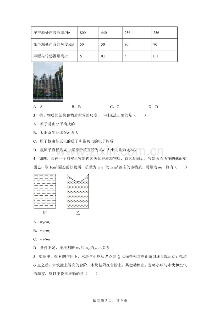2025年广东省广雅中学中考二模物理试题（含答案）.docx_第2页
