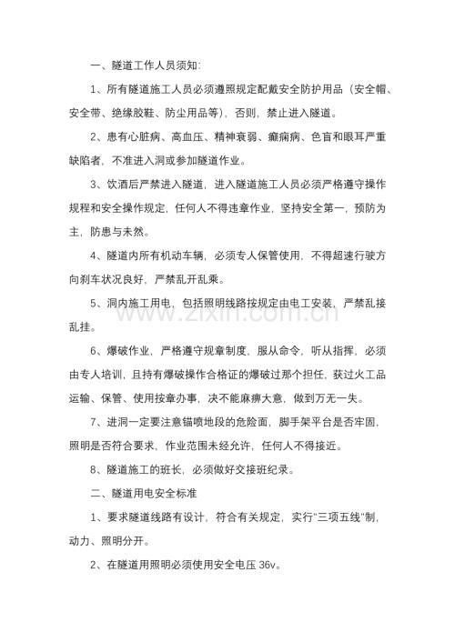 隧道施工作业安全管理.docx