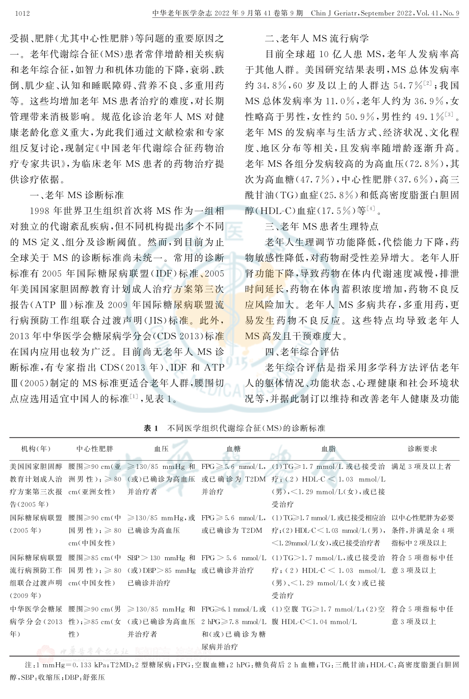 中国老年人代谢综合征药物治疗专家共识(2022).pdf_第2页